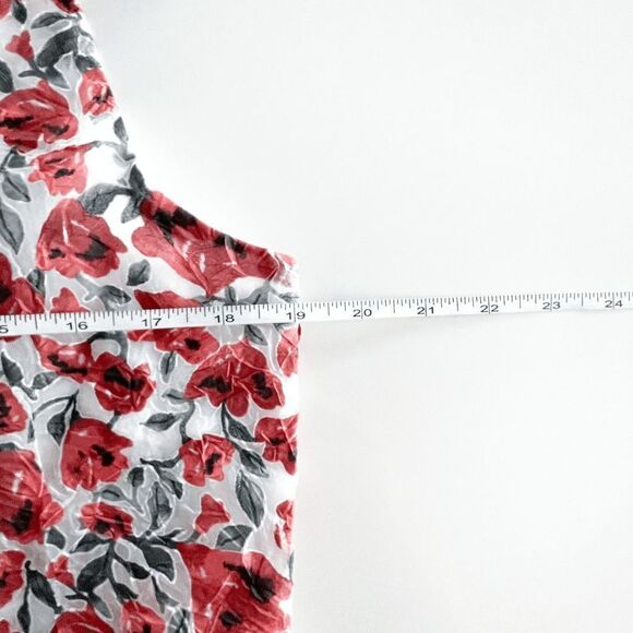 Zara Basic Women Tank Top Sleeveless Floral Red Large - Picture 7 of 8